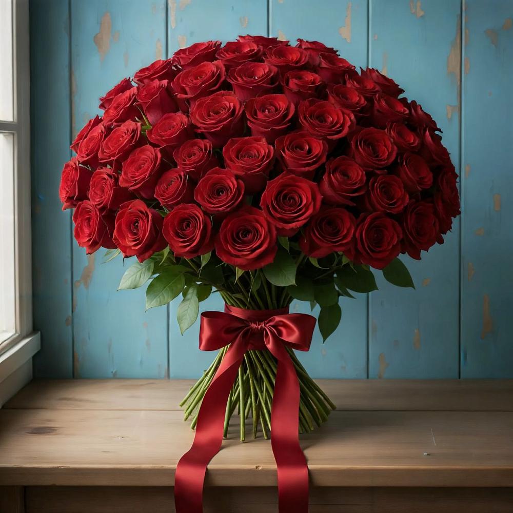 Букет Красные розы Блэк Меджик в Гигирево