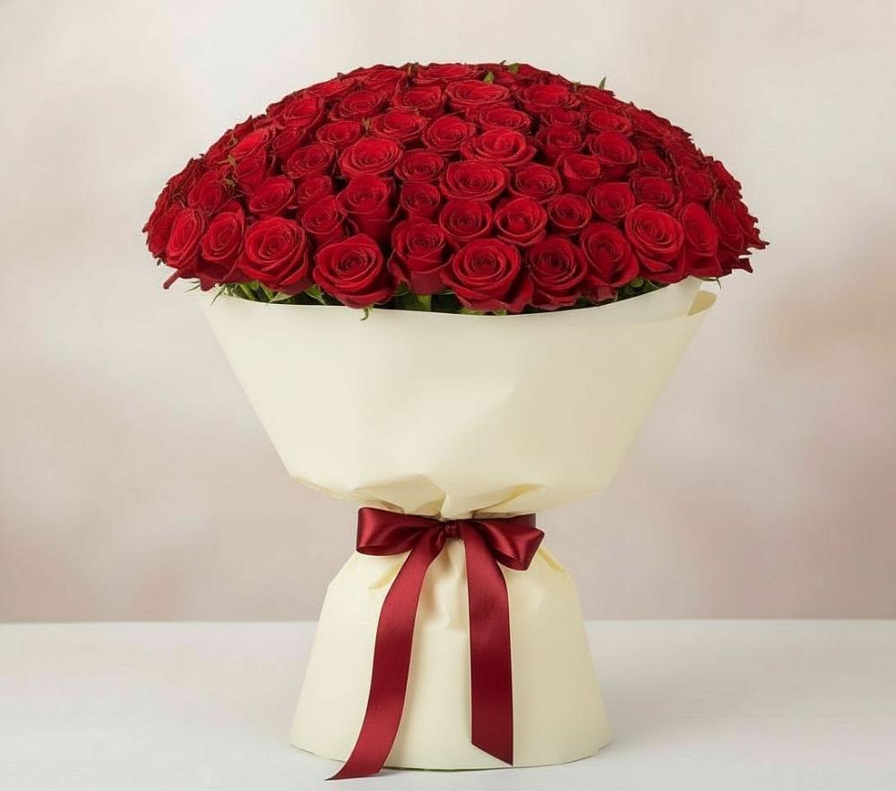Букет 101 Красная роза Милано в Гигирево