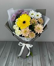Букет цветов из:  Розы, Герберы и Хризантемы в Гигирево