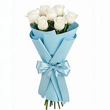 Букет 7 белых роз Проуд в Гигирево