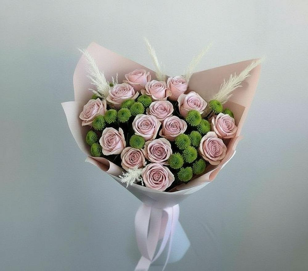 Букет цветов из: Розы и Хризантемы в Гигирево