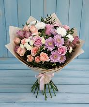 Букет цветов из:  Хризантемы, Розы и Альстромерии #REPLACE_PRED# Гигирево