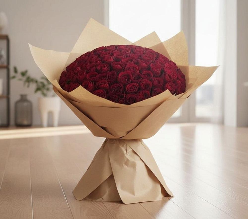 Букет 101 Красная роза в Гигирево