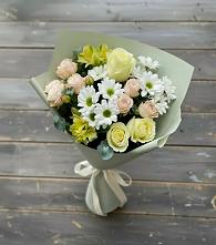 Букет цветов из:  Альстромерии, Розы и Хризантемы #REPLACE_PRED# Гигирево