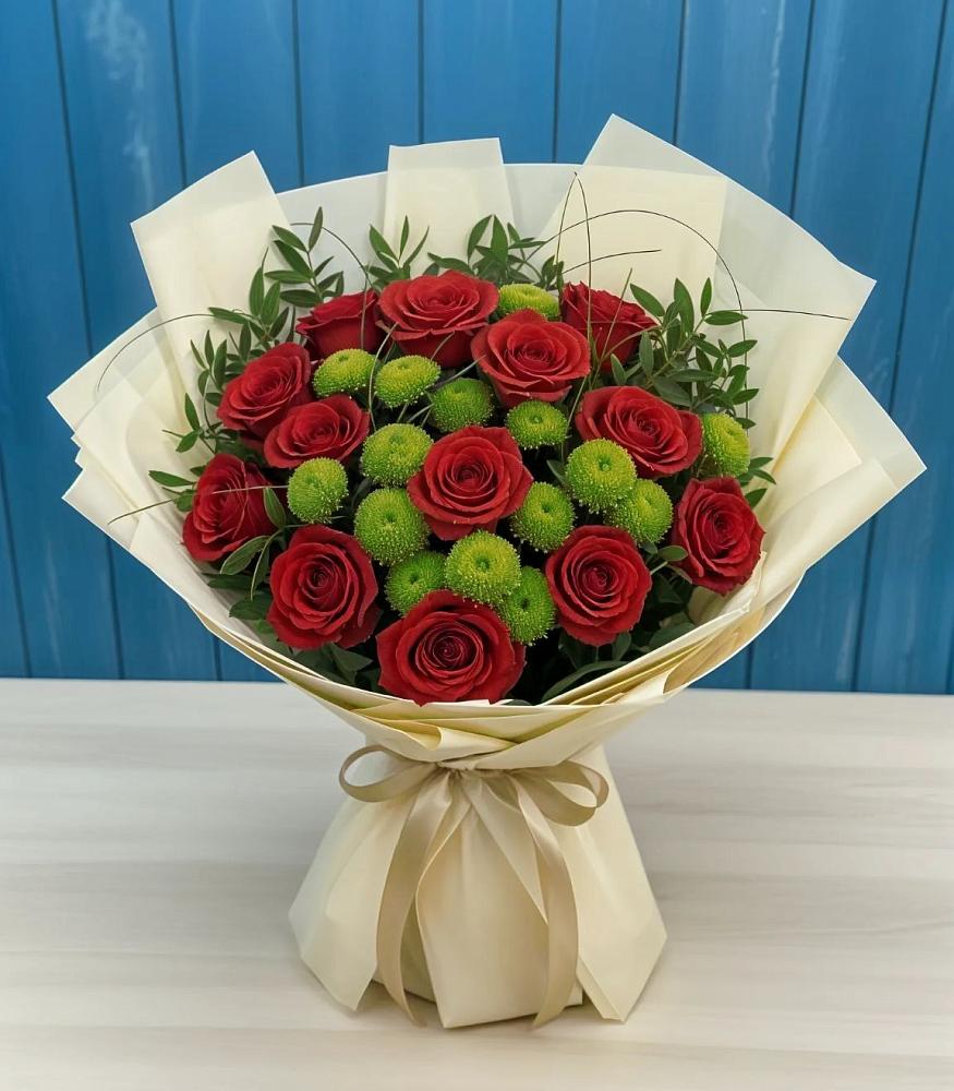 Букет цветов из: Розы и Хризантемы в Гигирево